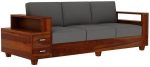 Sheesham Wooden 3 Seater Sofa for Living Room | Solid Wood Sofa with Side Box Storage & Cushion | Rosewood Sofa Set for Home & Office | Lounge (Honey, 3 Seater) - Image 4