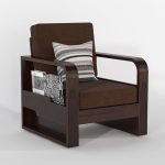 Sheesham Wooden 1 Seater Sofa for Living Room | Solid Wood Sofa with Side Pocket Storage & Cushion | Rosewood Sofa Set for Home & Office | Lounge (Walnut with Brown Cushion, 1 Seater) - Image 2