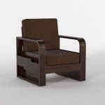 Sheesham Wooden 1 Seater Sofa for Living Room | Solid Wood Sofa with Side Pocket Storage & Cushion | Rosewood Sofa Set for Home & Office | Lounge (Walnut with Brown Cushion, 1 Seater)