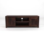 Solid Sheesham Wood Entertainment TV Unit with 2 Door | Rosewood Tv Stand/TV Cabinet for Living Room | Bedroom | Wooden TV Panel with Shelf Stoarge | TV Table (Walnut) - Image 5