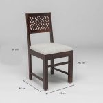 Sheesham Wooden Four Dining Chair Set with Cushion Seat for Living Room | Solid Wood Study Chair for Living Room | Office Chair for Home & Office (Set of 4, Walnut) - Image 4