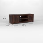 Solid Sheesham Wood Entertainment TV Unit with 2 Door | Rosewood Tv Stand/TV Cabinet for Living Room | Bedroom | Wooden TV Panel with Shelf Stoarge | TV Table (Walnut) - Image 6