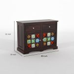 Solid Sheesham Wood Sideboard Cabinet with Drawer for Living Room | Free Standing Movable Cabinet Storage for Home | Rosewood Crockery (Walnut, Small) - Image 6