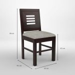 Sheesham Wooden Two Dining Chair Set with Cushion Seat for Living Room | Solid Wood Study Chair for Living Room | Office Chair for Home & Office (Set of 2, Walnut) - Image 4