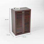 Sheesham Wood Multipurpose Shoe Rack Cabinet for Home | Solid Wood Shoe Cabinet Storage | Eentrway | Rosewood Slipper Racks for Living Room | Hallway Furniture (Walnut) - Image 5