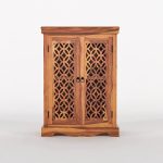Solid Sheesham Wooden Sideboard Cabinet with Door Storage for Living Room | Free Standing Movable Kitchan Cabinet Storage for Home | Rosewood (Honey, Small) - Image 4