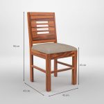 Sheesham Wooden Two Dining Chair Set with Cushion Seat for Living Room | Solid Wood Study Chair for Living Room | Office Chair for Home & Office (Set of 2, Honey) - Image 3