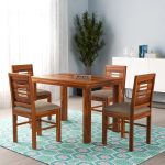 Solid Sheesham Wood 6 Seater Dining Table Set with Cushioned Chairs for Dining Room | Living Room | Home & Office | Hotels Restaurant & Cafe (Honey B, 4 Seater) - Image 3