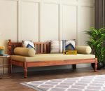 Solid Sheesham Wood Sofa 3 Seater Sofa Diwan Bed for Home Living Room Wooden Couch Diwan Sofa Settee for Living Room and Office | Rosewood Three 3 Seater Sofa (Honey, 3 Seater)