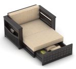 Sheesham Wooden 2 Seater Sofa Cum Bed with Mattresses for Home Living Room | Rosewood 2 Seater Sofa Cums Bed for Bedroom Without Pillow | Solid Wood Sofa Bed (Walnut D, 2 Seater) - Image 3